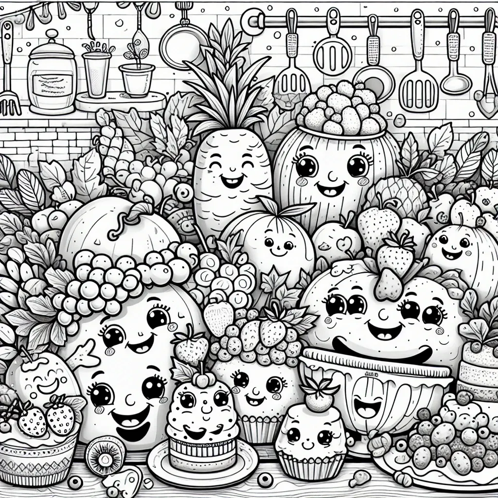 Unleash Your Creativity with Our Adorable Cute Food Coloring Page Collection