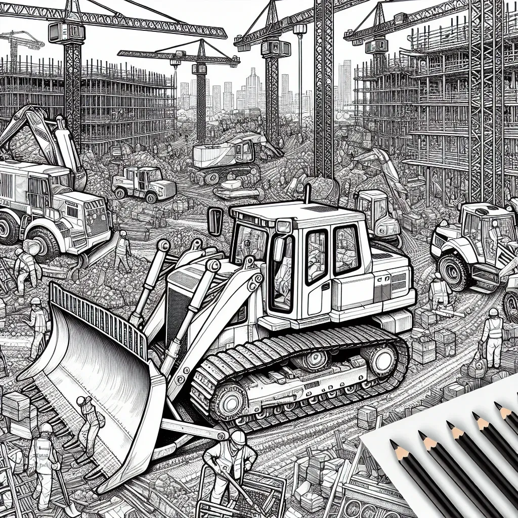 Unleash Creativity with Our Bulldozer Coloring Page: Perfect for Kids and Adults!